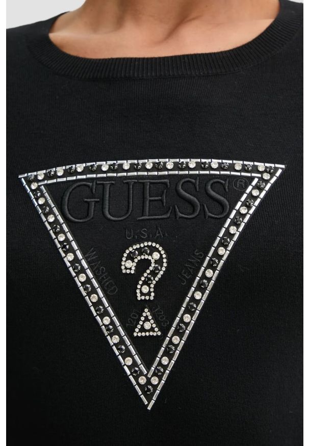 Guess - GUESS Czarny damski sweter Ivory, Rozmiar S. Kolor: czarny