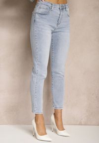 Renee - Jasnoniebieskie Jeansy z Bawełny Typu Skinny Selinda. Okazja: na co dzień. Kolor: niebieski. Wzór: aplikacja, gładki. Styl: klasyczny, elegancki, casual