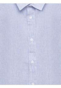 Big-Star - Lniana koszula męska w prążek jasnoniebieska Malekiws 400. Kolor: niebieski. Materiał: len. Wzór: prążki. Sezon: wiosna, lato. Styl: elegancki, klasyczny #2