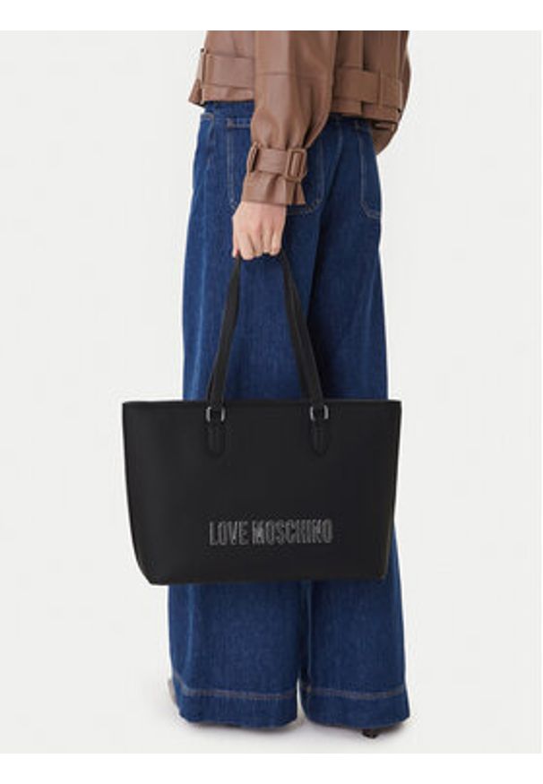 Love Moschino - LOVE MOSCHINO Torebka JC4190PP0NKD000B Czarny. Kolor: czarny. Materiał: skórzane
