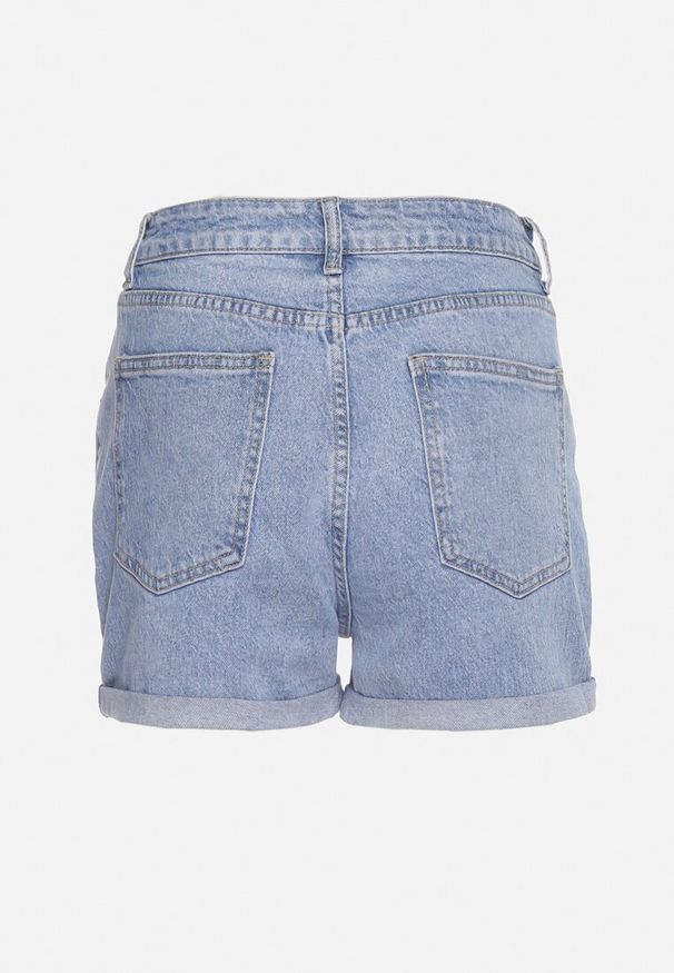 Born2be - Niebieskie Jeansowe Szorty z Bawełny z Wysokim Stanem Vimaria. Stan: podwyższony. Kolor: niebieski. Materiał: bawełna, jeans. Sezon: lato. Styl: elegancki, klasyczny
