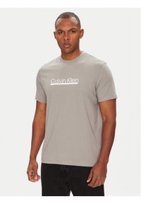 Calvin Klein T-Shirt Outline Tape Graphic LV04RC852G Szary Regular Fit. Kolor: szary. Materiał: bawełna