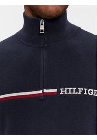 TOMMY HILFIGER - Tommy Hilfiger Sweter Global Stripe MW0MW33508 Granatowy Regular Fit. Kolor: niebieski. Materiał: bawełna
