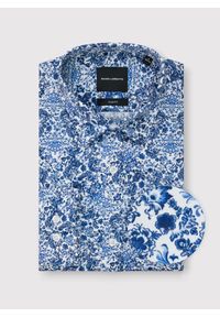 Pako Lorente - PAKO LORENTE - Koszula męska w niebieskie kwiaty. Typ kołnierza: kołnierzyk klasyczny. Kolor: niebieski. Materiał: bawełna, elastan. Długość rękawa: długi rękaw. Długość: długie. Wzór: kwiaty. Styl: młodzieżowy, klasyczny #1