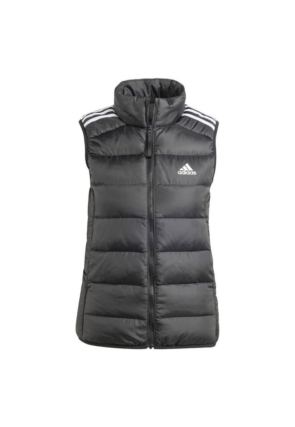 Adidas - Essentials 3-Stripes Light Down Vest. Kolor: czarny. Materiał: materiał. Długość rękawa: bez rękawów