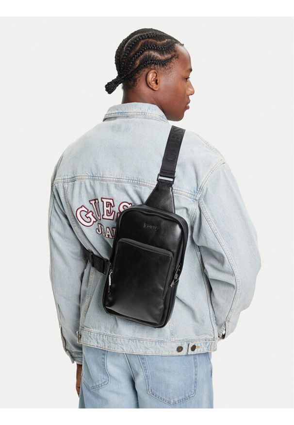 Guess Saszetka HMBOCA P5326 Czarny. Kolor: czarny. Materiał: skóra
