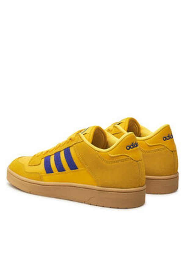 Adidas - adidas Sneakersy Rapid Court Low JR3156 Żółty. Kolor: żółty. Materiał: zamsz, skóra