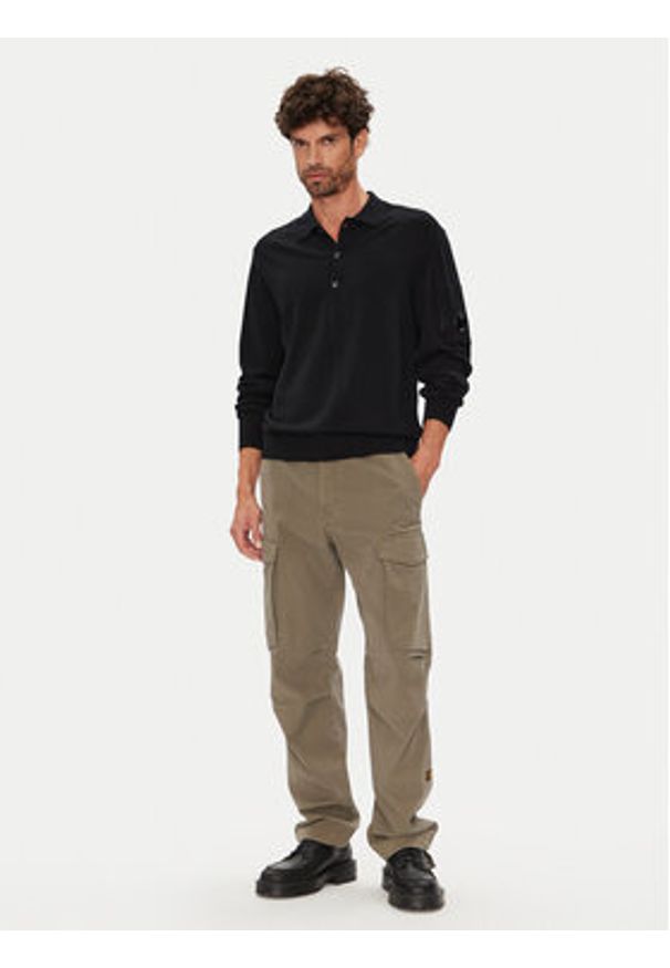 C.P. Company Sweter 19CMKN038A005528A Czarny Regular Fit. Kolor: czarny. Materiał: wełna