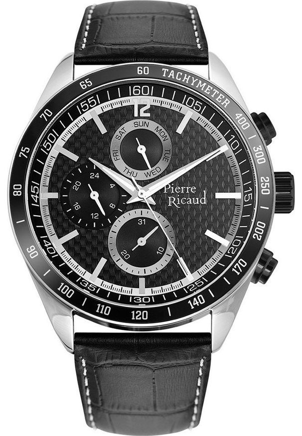 Zegarek Pierre Ricaud Zegarek męski Pierre Ricaud P97224.Y254QF czarny. Kolor: czarny