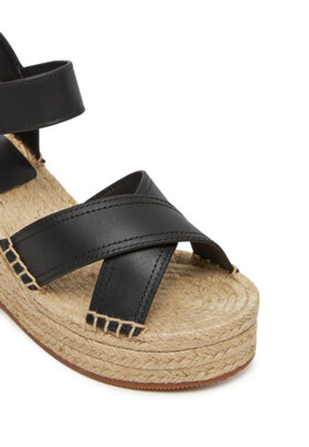 BOSS Espadryle Madeira 50546334 Czarny. Kolor: czarny. Materiał: skóra