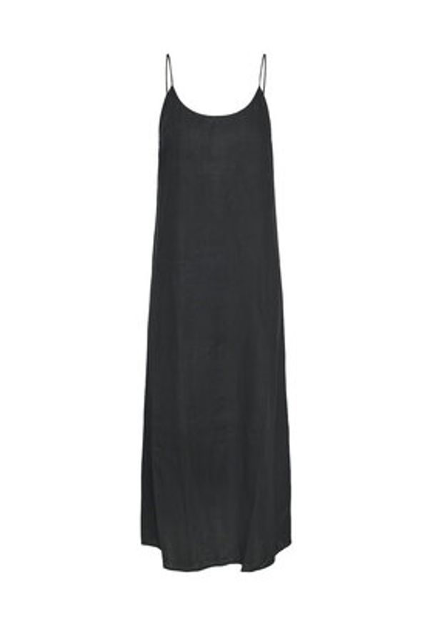 Pieces Sukienka letnia Pia 17151884 Czarny Loose Fit. Kolor: czarny. Materiał: wiskoza, len. Sezon: lato
