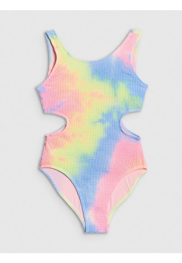 4f - 4F Kostium kąpielowy jednoczęściowy dziewczęcy - multikolor 122/128 (6-8 lat). Kolor: wielokolorowy. Materiał: materiał
