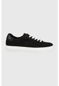 Calvin Klein Jeans tenisówki damskie kolor czarny. Nosek buta: okrągły. Zapięcie: sznurówki. Kolor: czarny. Materiał: guma