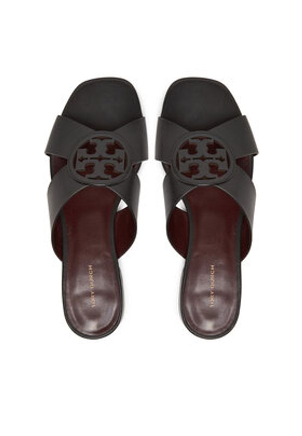 Tory Burch Klapki Miller 162574 Czarny. Kolor: czarny. Materiał: skóra