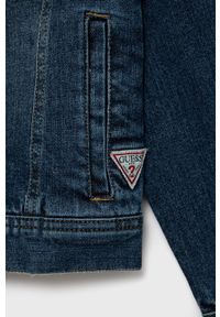 Guess Kurtka jeansowa dziecięca kolor granatowy. Okazja: na co dzień. Kolor: niebieski. Materiał: jeans. Styl: casual