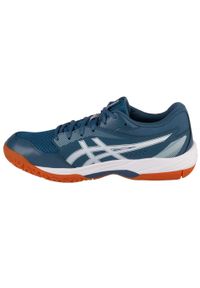 Buty siatkarskie męskie Asics Gel-task 4. Zapięcie: sznurówki. Kolor: biały, niebieski, wielokolorowy. Materiał: syntetyk, tkanina, materiał. Szerokość cholewki: normalna. Sport: siatkówka