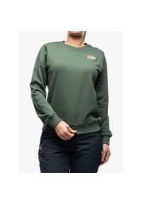 Fjällräven - Bluza bawełniana damska Fjallraven Vardag Sweater. Kolor: zielony. Materiał: bawełna