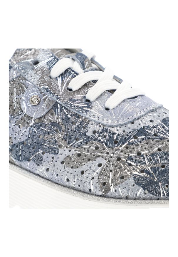 Niebieskie Sneakersy S.Barski Modne Obuwie Damskie. Zapięcie: sznurówki. Kolor: niebieski. Materiał: zamsz. Szerokość cholewki: normalna. Wzór: aplikacja, kwiaty. Styl: klasyczny, elegancki