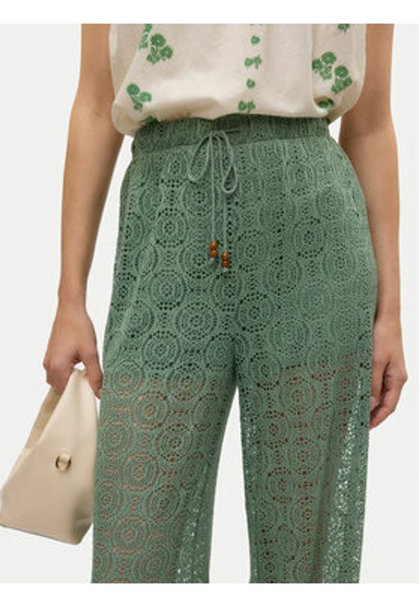 Vero Moda Spodnie materiałowe Maya 10325044 Zielony Wide Leg. Kolor: zielony. Materiał: syntetyk