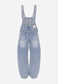 Renee - Niebieskie Jeansy Ogrodniczki z Nogawką Balloon z Bawełną Vimalliene. Okazja: na co dzień. Stan: podwyższony. Kolor: niebieski. Styl: casual, elegancki #3