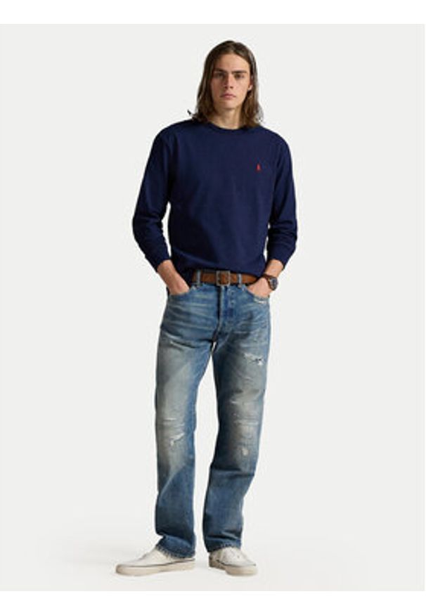 Polo Ralph Lauren Longsleeve 710970697003 Granatowy Classic Fit. Typ kołnierza: polo. Kolor: niebieski. Materiał: bawełna. Długość rękawa: długi rękaw