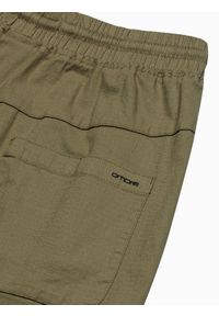 Ombre Clothing - Spodnie męskie joggery P960 - oliwkowe - XXL. Kolor: oliwkowy. Materiał: materiał, bawełna