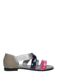 Jezzi - Fuksjowe sandały płaskie z zakrytą piętą jezzi mr1741-2. Kolor: wielokolorowy, czarny, różowy, srebrny #1