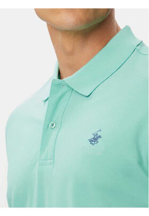 Beverly Hills Polo Club Polo P-SS26M-P450106 Turkusowy Regular Fit. Typ kołnierza: polo. Kolor: turkusowy. Materiał: bawełna