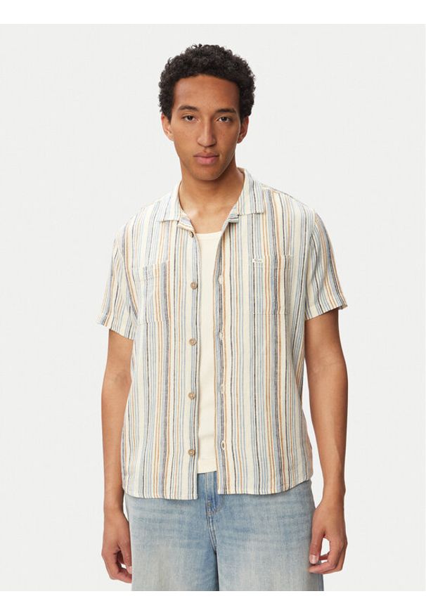RVCA Koszula Exotica 23A041504 Kremowy Regular Fit. Kolor: kremowy. Materiał: len