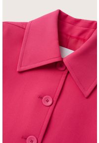 mango - Mango płaszcz Persa damski kolor różowy przejściowy. Kolor: różowy. Materiał: włókno #3
