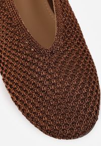 Renee - Brązowe Balerinki VICES z Plecioną Cholewką Mahala. Okazja: na co dzień. Kolor: brązowy. Szerokość cholewki: normalna. Styl: boho, casual, elegancki #7