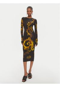 Versace Jeans Couture Sukienka codzienna 76HAO9P8 Czarny Slim Fit. Okazja: na co dzień. Kolor: czarny. Materiał: wiskoza. Typ sukienki: proste. Styl: casual #1