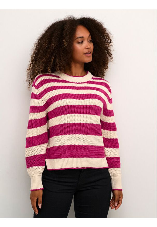 Cream Sweter Crmuka Knitted 10611880 Różowy Straight Fit. Kolor: różowy. Materiał: bawełna