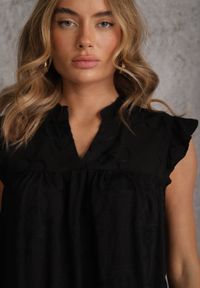 Renee - Czarna Haftowana Bluzka z Bawełny Zdobiona Falbankami Bolidia. Typ kołnierza: kołnierz z falbankami. Kolor: czarny. Materiał: bawełna. Wzór: haft, aplikacja. Styl: boho #2