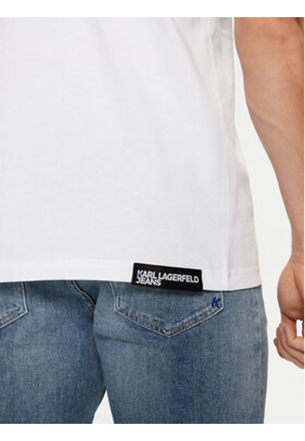 Karl Lagerfeld Jeans T-Shirt A1M17003 Biały Slim Fit. Kolor: biały. Materiał: bawełna