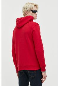 Hollister Co. bluza męska kolor czerwony z kapturem z aplikacją. Okazja: na co dzień. Typ kołnierza: kaptur. Kolor: czerwony. Wzór: aplikacja. Styl: casual #5