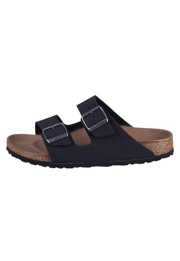 Klapki damskie Birkenstock Arizona. Zapięcie: bez zapięcia. Kolor: czarny. Materiał: syntetyk, materiał. Szerokość cholewki: normalna. Sport: turystyka piesza