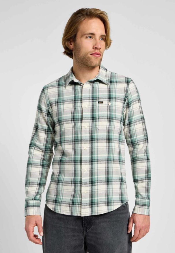 Lee - LEE MĘSKA KOSZULA LEE SURE SHIRT WHITE 112355718 L66N012005