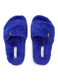 TOMMY HILFIGER - Tommy Hilfiger Kapcie Fur Home Slipper Slide FW0FW07663 Niebieski. Kolor: niebieski