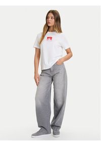 Calvin Klein Jeans T-Shirt Classic Monogram LV047D874G Biały Regular Fit. Kolor: biały. Materiał: bawełna #5