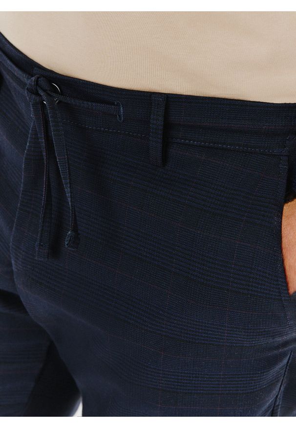 Pako Lorente - PAKO LORENTE – Męskie spodnie w kolorze granatowym w kratę. Kolor: niebieski