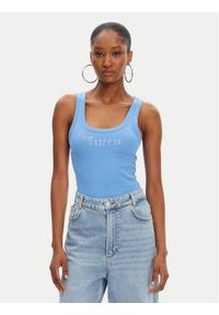 Juicy Couture Top Racer JCWLV125305 Niebieski Slim Fit. Kolor: niebieski. Materiał: bawełna