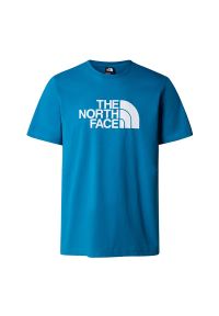 Koszulka The North Face Easy 0A87N5RBI1 - niebieska. Kolor: niebieski. Materiał: bawełna. Długość rękawa: krótki rękaw. Długość: krótkie. Wzór: nadruk #1