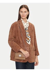 Calvin Klein Torebka Ck Plaque Sm Crossbody W/Chain K60K612785 Brązowy. Kolor: brązowy. Materiał: skórzane