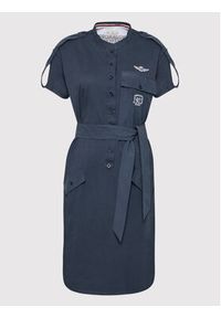Aeronautica Militare Sukienka codzienna 221VF629DJ359 Granatowy Regular Fit. Okazja: na co dzień. Kolor: niebieski. Materiał: bawełna. Typ sukienki: proste. Styl: casual #2