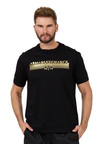 Armani Exchange - ARMANI EXCHANGE Czarny męski t-shirt Short-sleeved, Rozmiar XL. Kolor: czarny #4