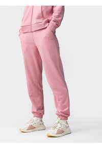 4f - Spodnie dresowe joggery damskie. Kolor: różowy. Materiał: dresówka #2