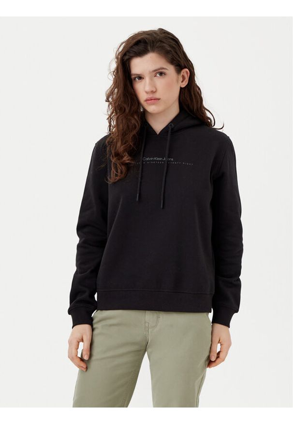 Calvin Klein Jeans Bluza Institutional Graphic J20J225494 Czarny Regular Fit. Kolor: czarny. Materiał: syntetyk, bawełna