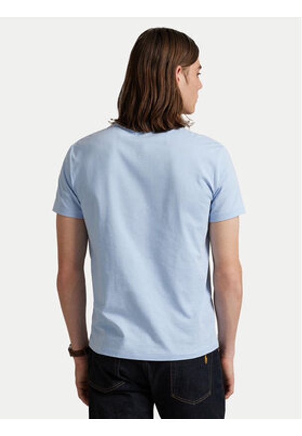 Polo Ralph Lauren T-Shirt 710671438444 Błękitny Custom Slim Fit. Typ kołnierza: polo. Kolor: niebieski. Materiał: bawełna