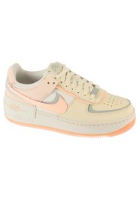 Nike - Buty sportowe Sneakersy damskie, Air Force 1 Shadow. Kolor: beżowy. Model: Nike Air Force. Sport: turystyka piesza
